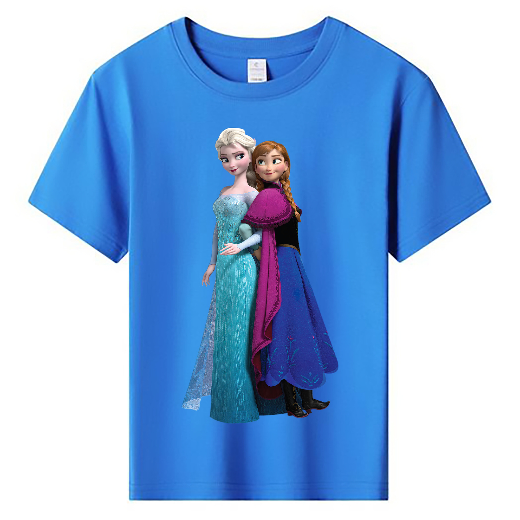 （画像用） アナと雪の女王 アンナ エルサ Frozen Anna Elsa 綿100％キッズTシャツ（フロントプリント）